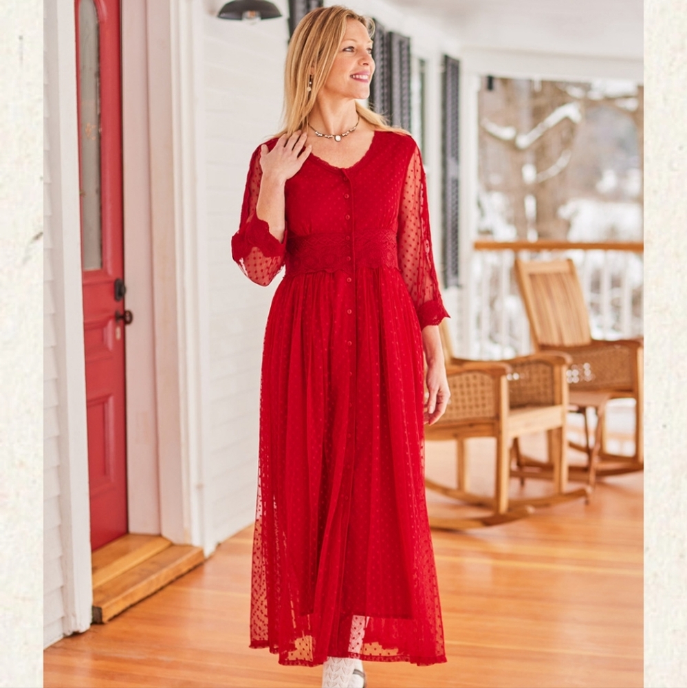 April Cornell red dress 👗 🥻